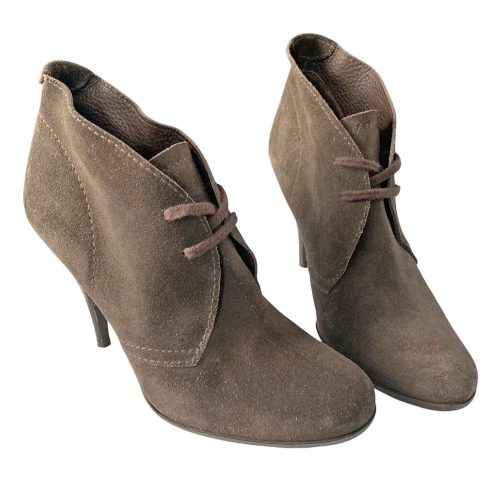PEDRO GARCIA Taupe Suede Lace Up Chukka Booties‎